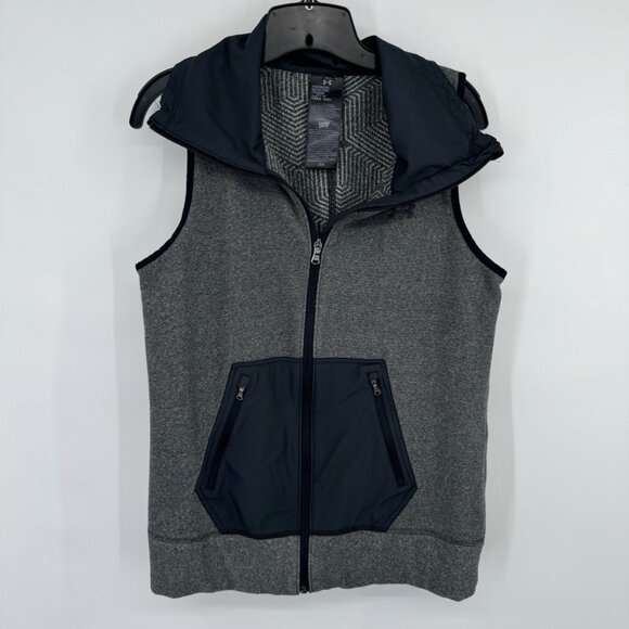 Under Armour ColdGear Sleeveless  Vest fleece womens size M Gray pockets - Picture 5 of 10